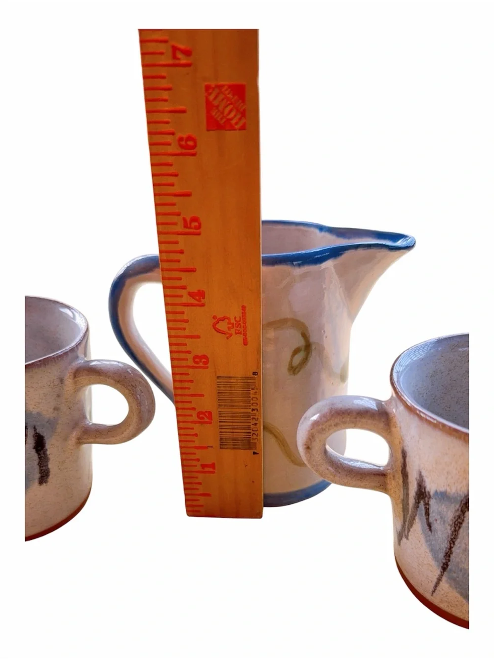 Vintage mismatched studio pottery coffee set Jerry Taylor creamer rustic clay m.
